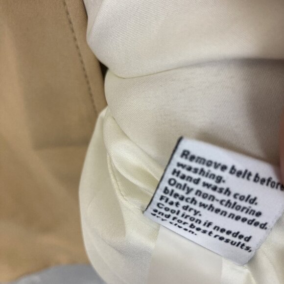 Nine West Sleeveless Trench Vest Womens 2XL Tan White Belted Double Breasted - Picture 12 of 14
